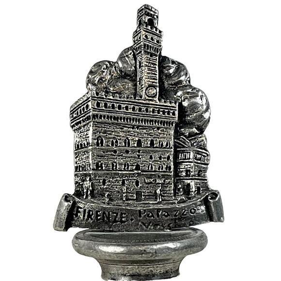 VTG Set of Two Pewter Italian Souvenir Cork Wine Bottle Stoppers Palazzo Aviano - Picture 8 of 11